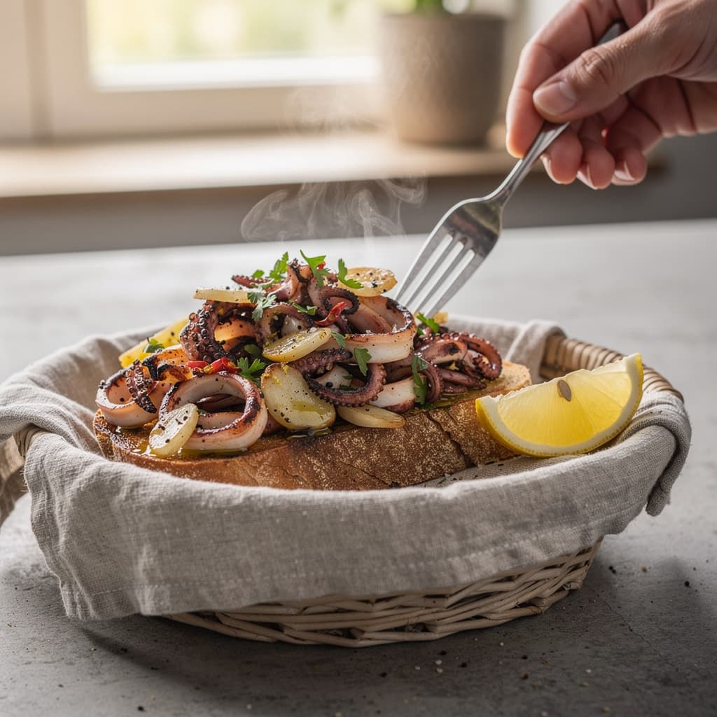 Squid with Garlic and Lemon