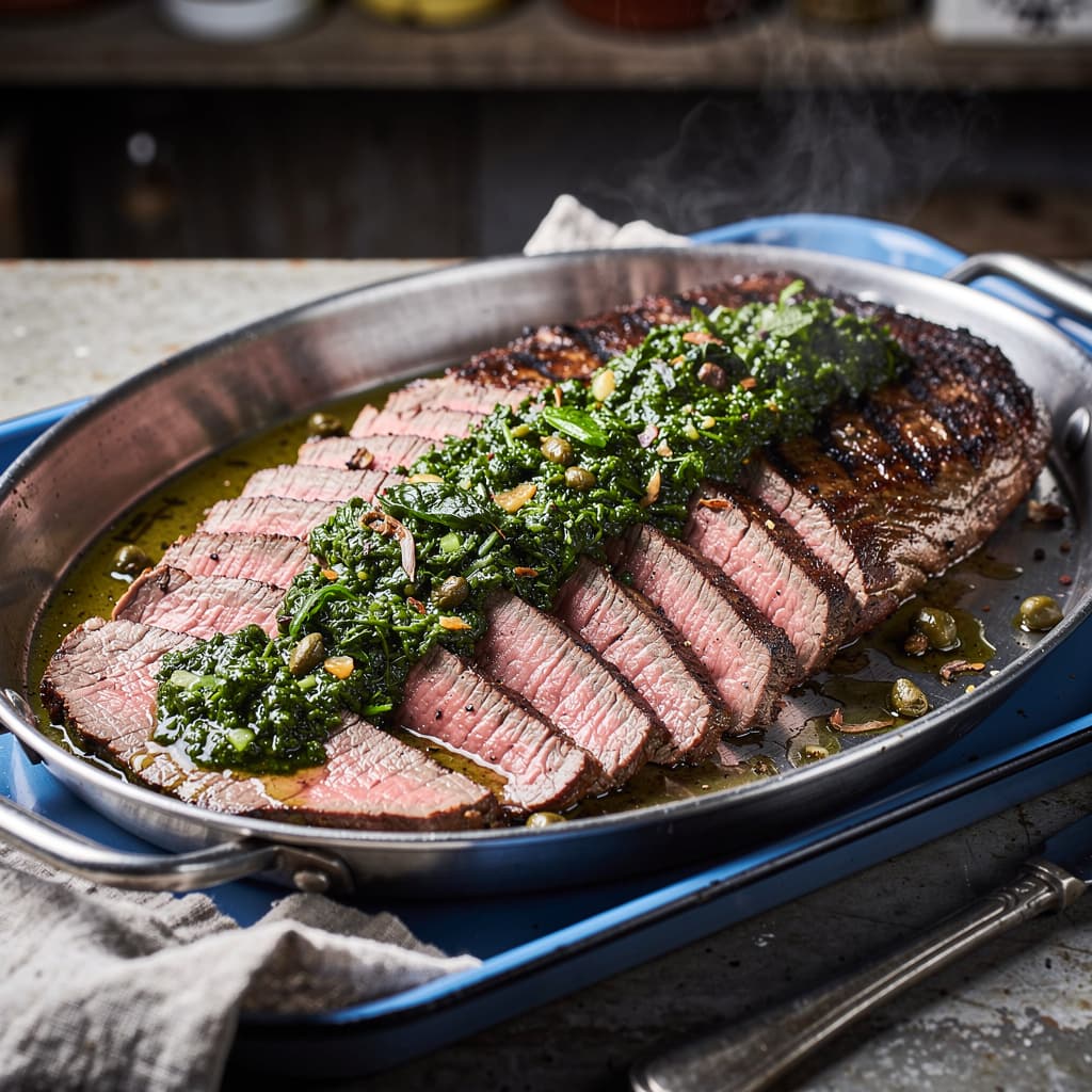 Grilled Flank Steak with Salsa Verde