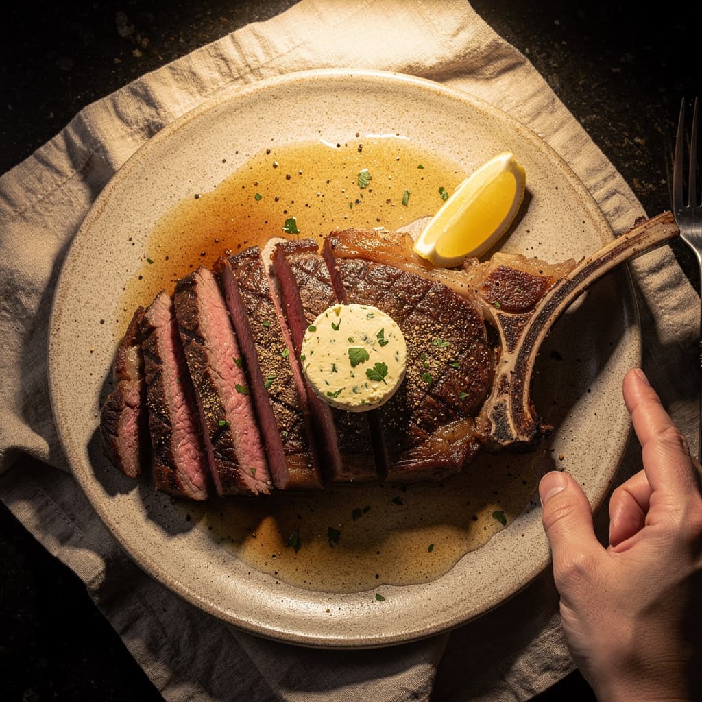 Big Green Egg Reverse-Seared Ribeye