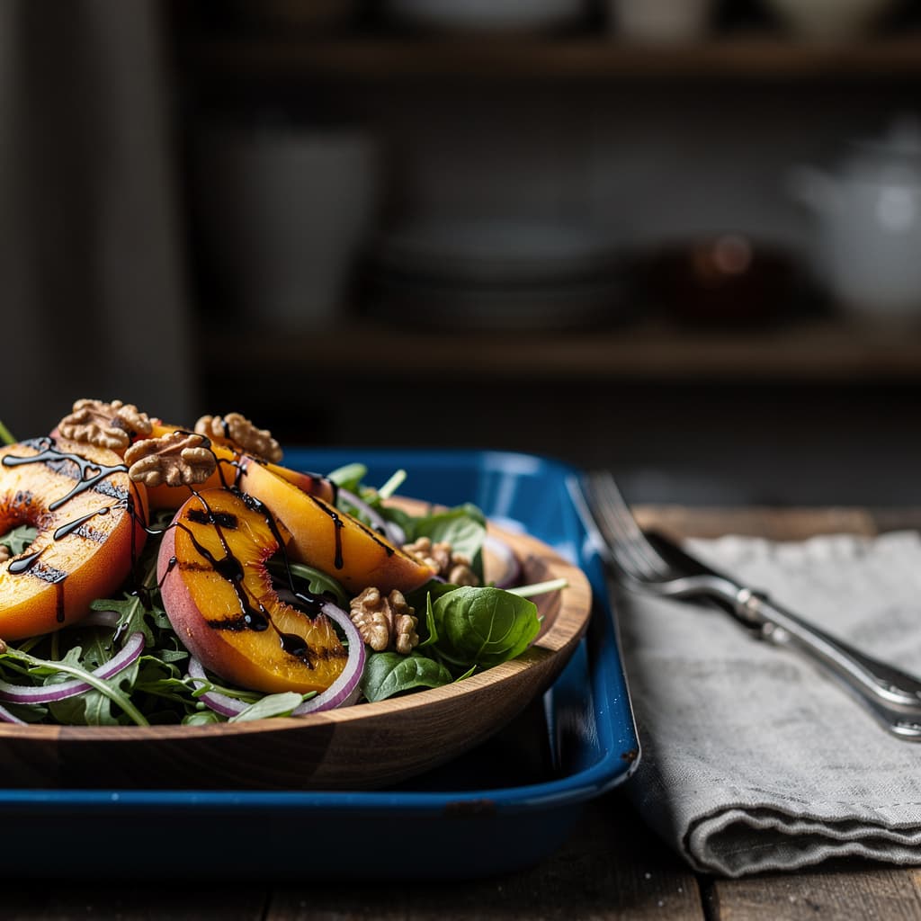 Grilled Peach and Rocket Salad