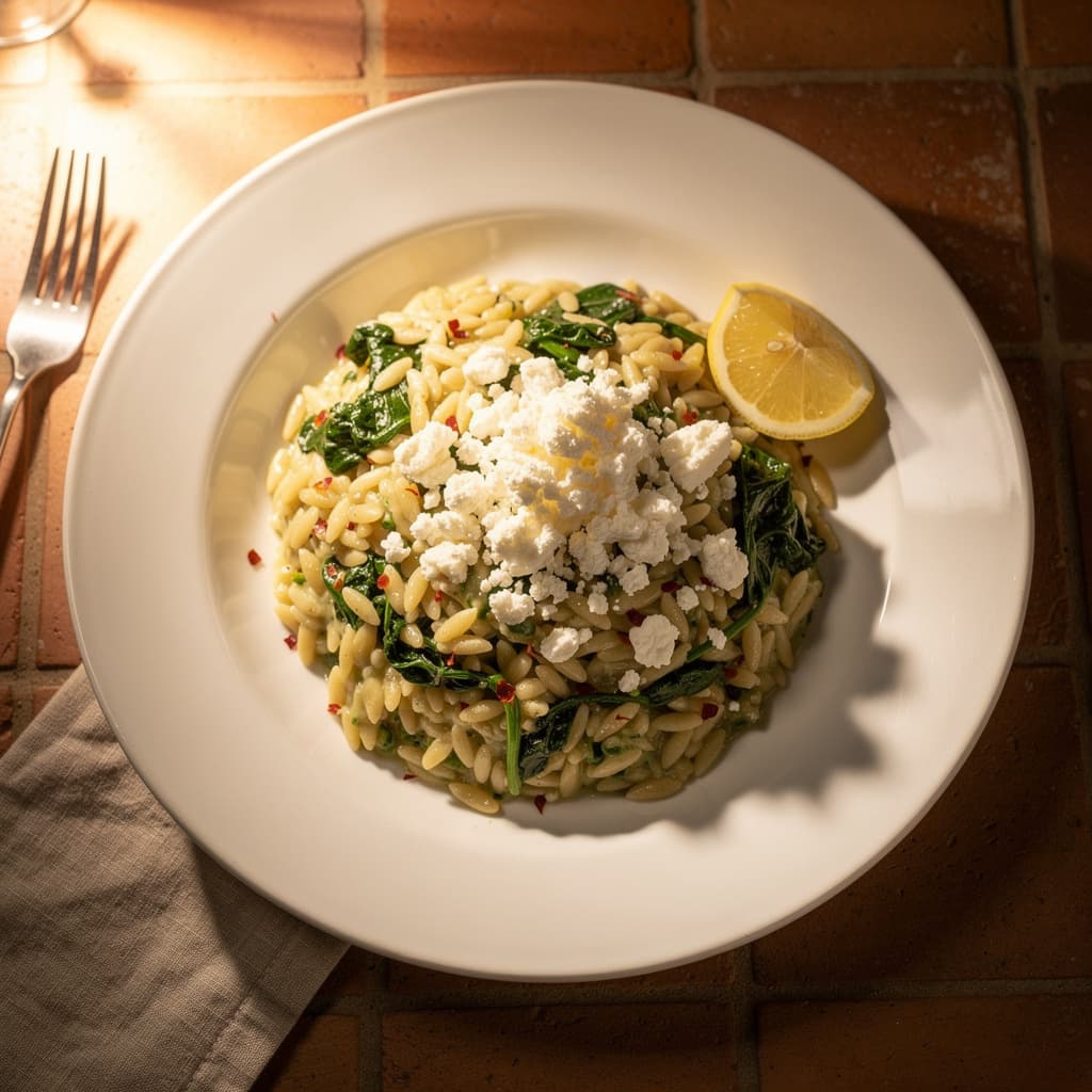 Spinach and Feta Orzo