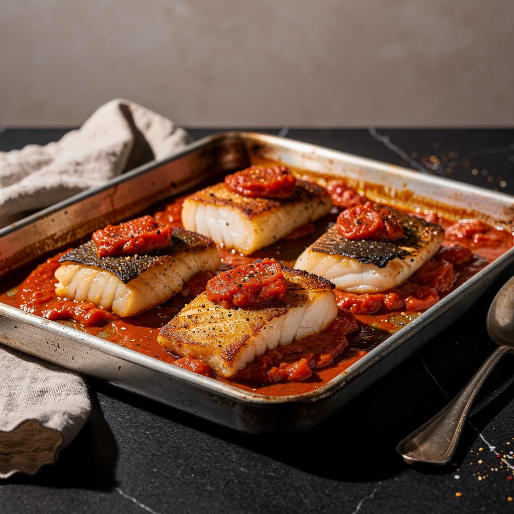 Cod with Tomato and Olives