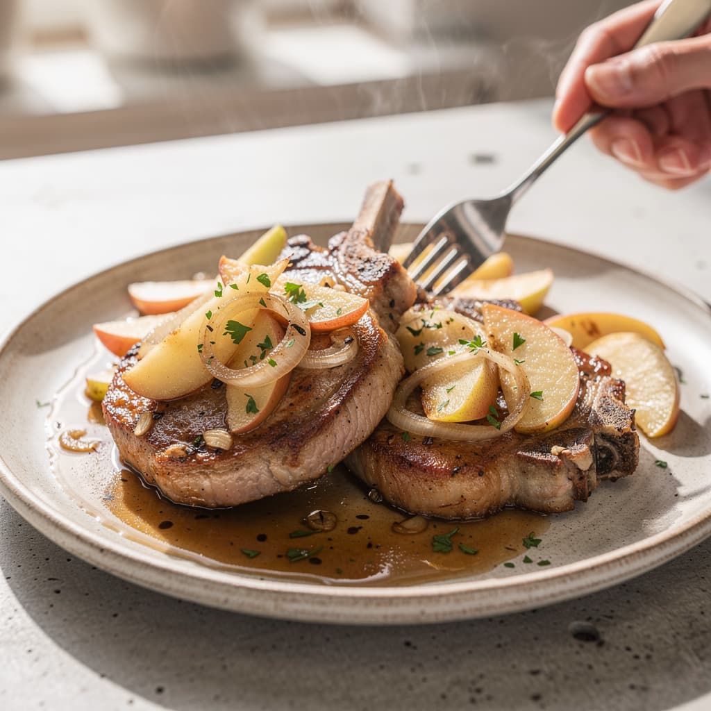 Pan-Seared Pork Chops with Apples
