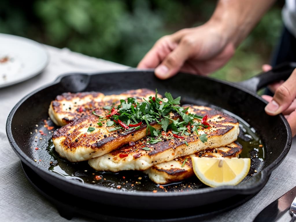Pan-Fried Halloumi with Lemon