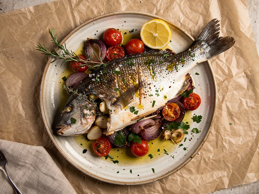 Whole Sea Bream with Lemon and Herbs