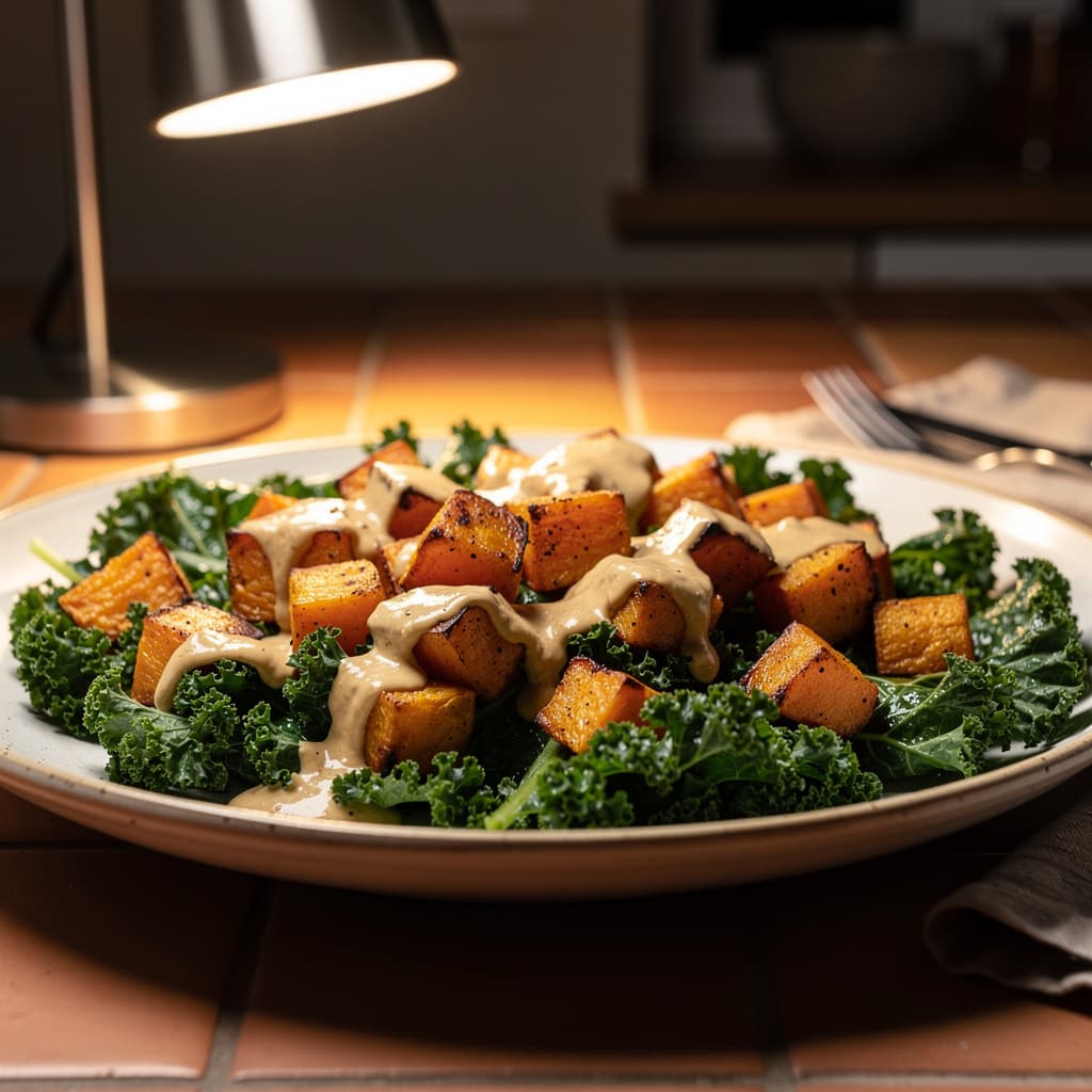 Roasted Squash and Kale Salad