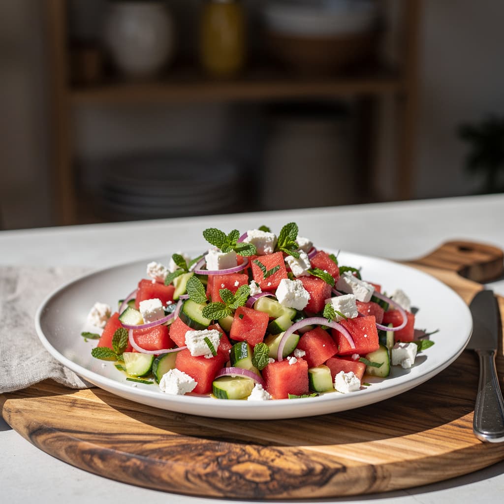 Watermelon Feta Mint Salad
