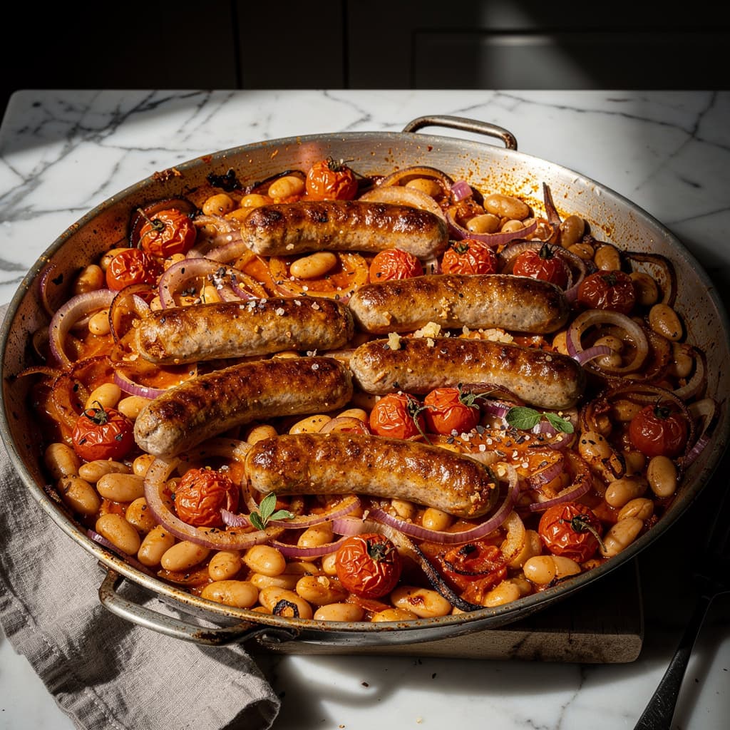 Sausage and White Bean Traybake
