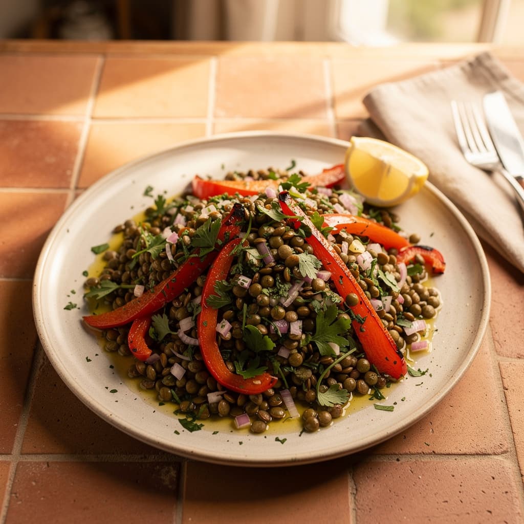Lentil and Roasted Pepper Salad