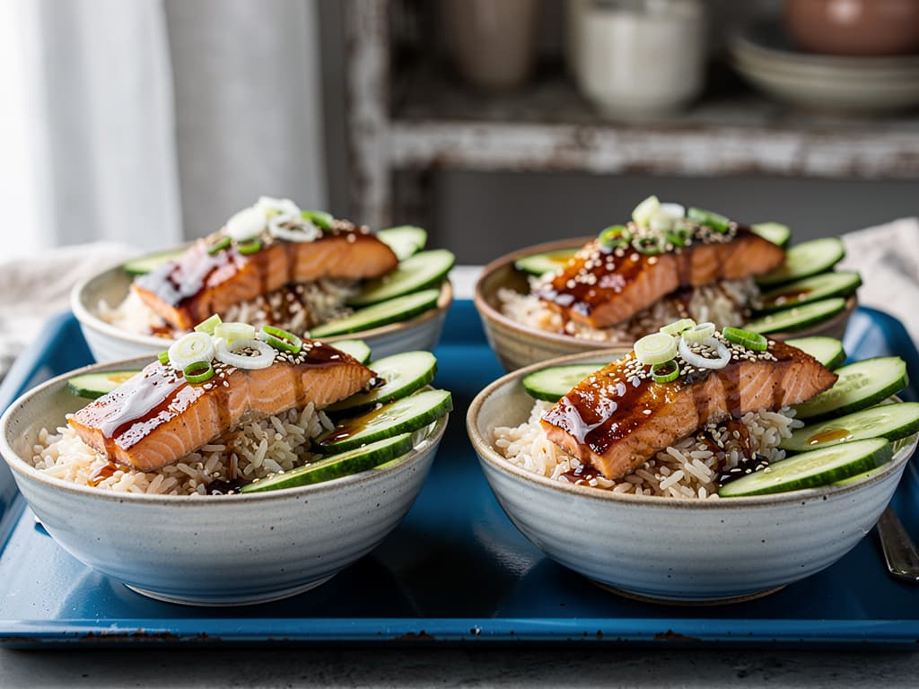 Teriyaki Salmon Rice Bowls