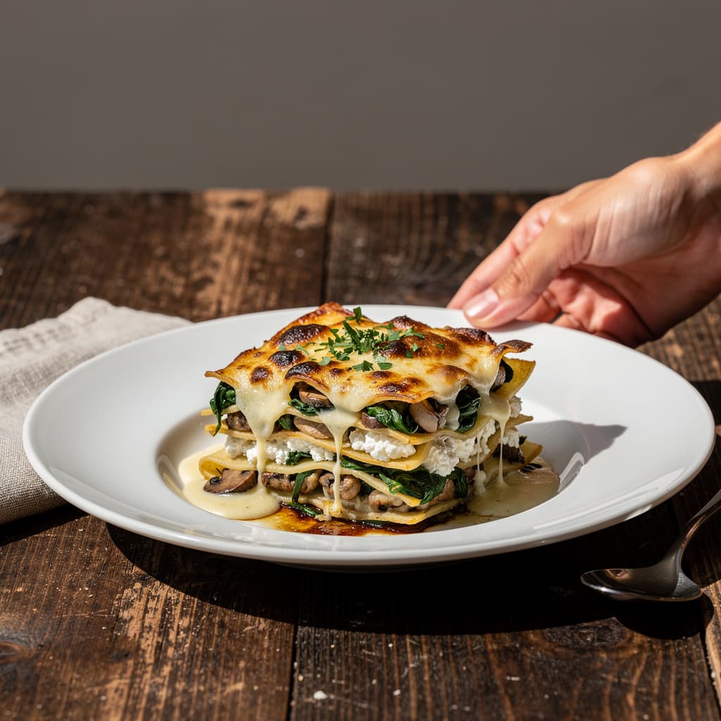 Mushroom Spinach Lasagne