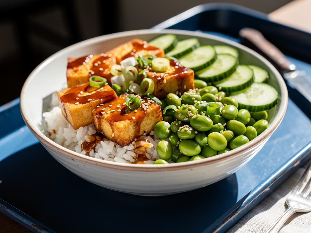 Crispy Tofu Rice Bowls